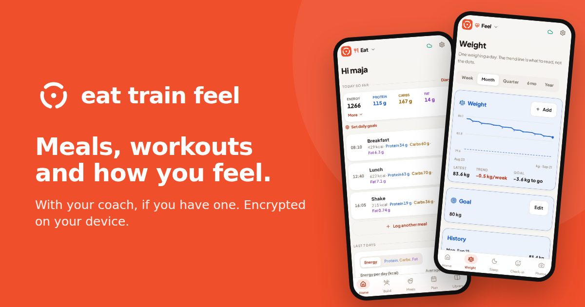 🏋️ Eat Train Feel — started as workouts I wrote for a friend, ended up with a full coaching m